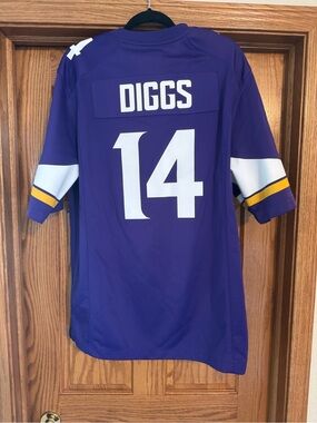 NHL Purple Diggs #14 Jersey with White and Gold Accents